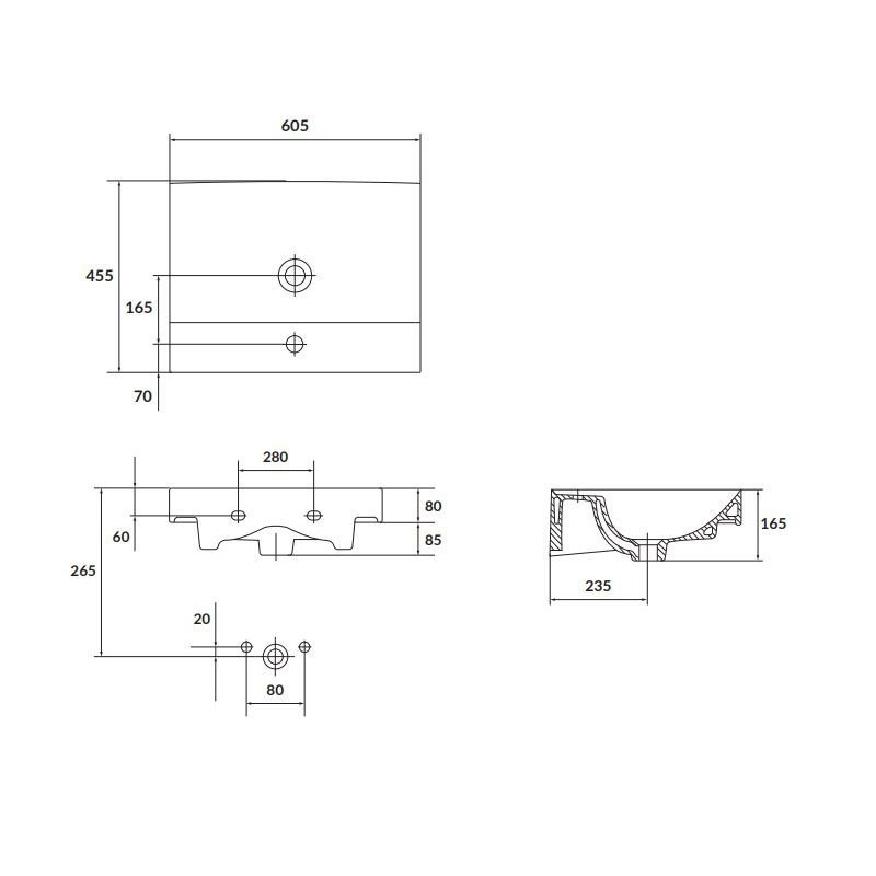 Ceramiczna umywalka Larga 60 cm - styl i funkcjonalność do Twojej łazienki!