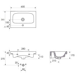 Designerska Umywalka Moduo Slim 60 cm - Nowoczesna Elegancja dla Twojej Łazienki