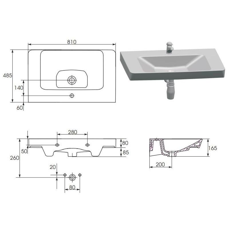 Elegancka umywalka meblowa Mille 80 cm – Nowoczesny design!