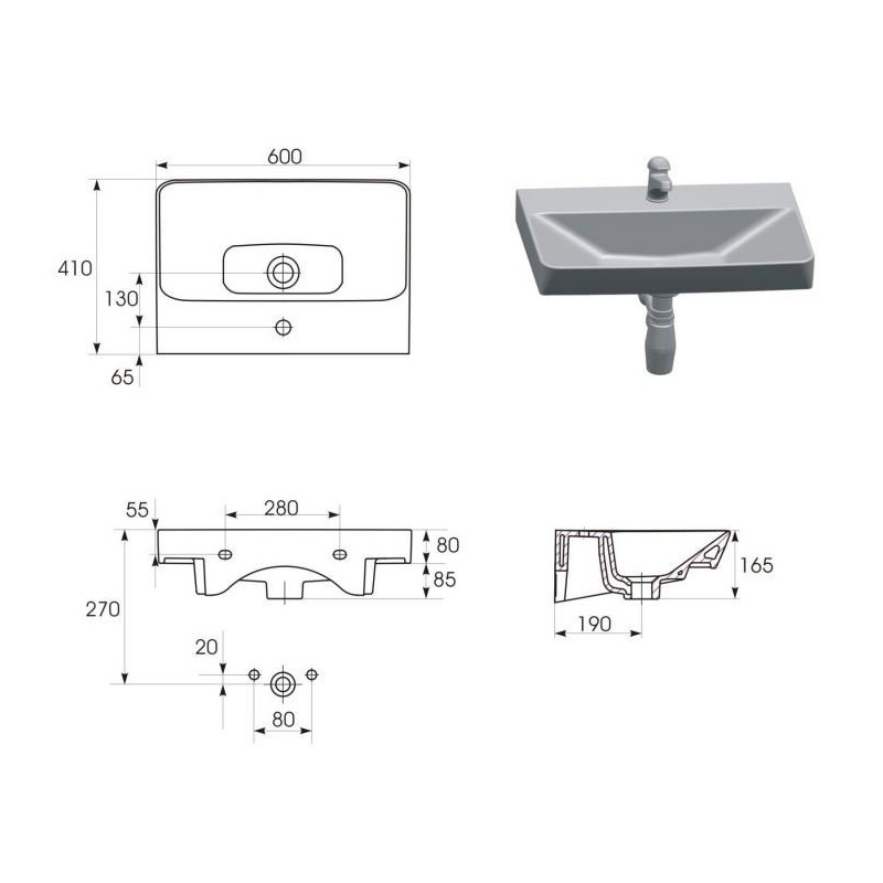 Ceramiczna Umywalka Nano Slim 60 cm - Elegancja i Funkcjonalność w Twojej Łazience