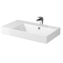 Nowoczesna Umywalka Ceramiczna Inverto 80 cm Lewa - Styl i Wygoda do Twojej Łazienki