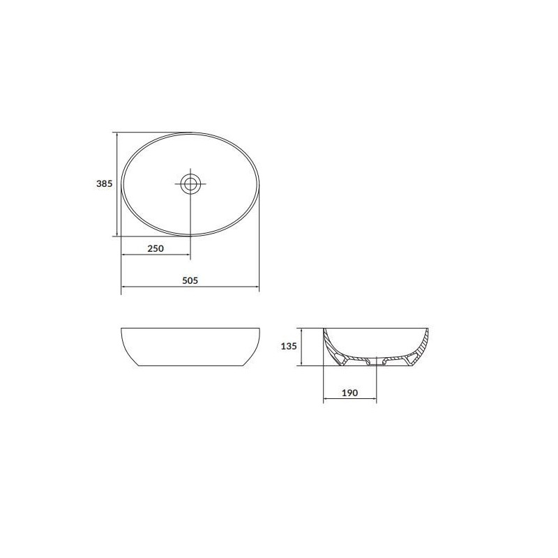 Elegancka Umywalka Nablatowa Larga Elipsa 50x38cm Antracyt Mat - Styl i Nowoczesność