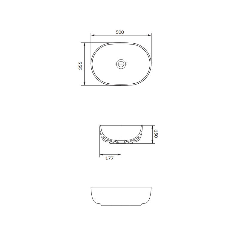 Stylowa Umywalka Nablatowa MODUO 50 Owalna Antracyt - Elegancja i Funkcjonalność!