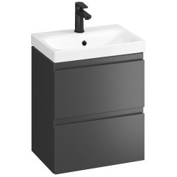 Nowoczesny zestaw: szafka z umywalką MODUO SLIM 50 w kolorze antracyt - styl i funkcjonalność!