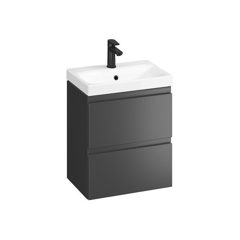 Nowoczesny zestaw: szafka z umywalką MODUO SLIM 50 w kolorze antracyt - styl i funkcjonalność!