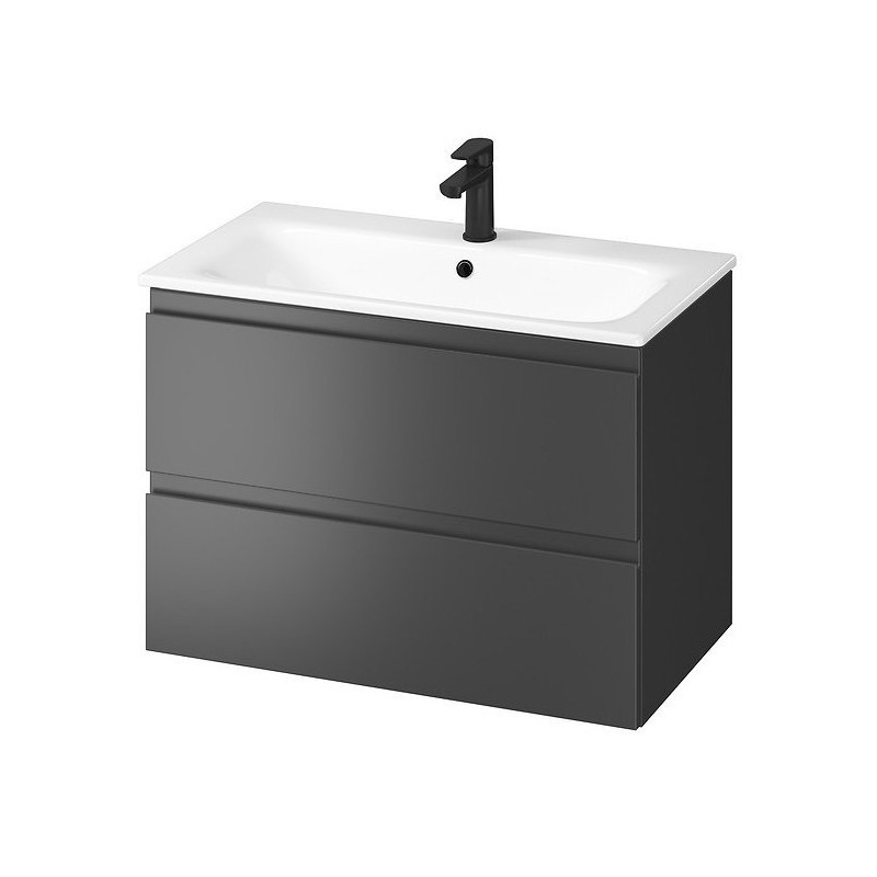 Elegancja i funkcjonalność: Zestaw szafka z umywalką MODUO 80 antracytowy
