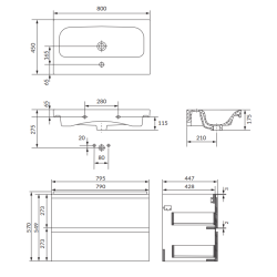 Elegancja i funkcjonalność: Zestaw szafka z umywalką MODUO 80 antracytowy