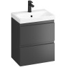 Elegancki Zestaw Łazienkowy MODUO 50 z Szafką i Umywalką Antracytowy