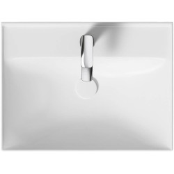 Elegancka Szafka Łazienkowa LARGA 60 Biała z Umywalką i Chromowanym Uchwytom