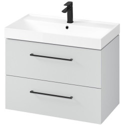 Szafka LARGA 80 z umywalką - Elegancja i styl, uchwyt czarny dla nowoczesnej łazienki