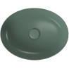 Elegancka Umywalka Nablatowa Larga Elipsa 50x38 cm w Zielonym Macie