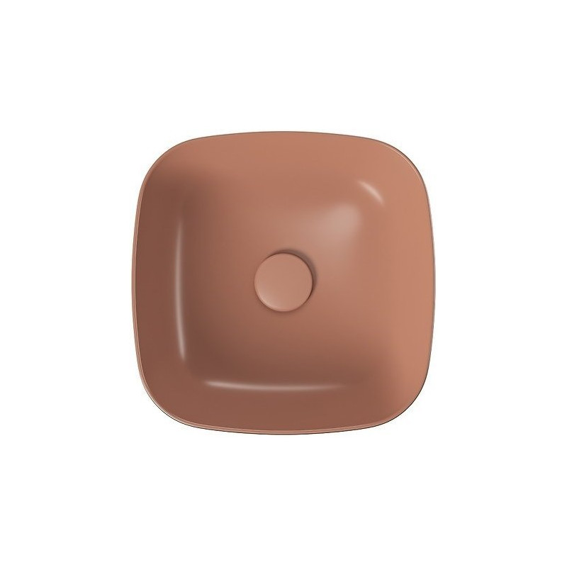 Stylowa umywalka Larga 38x38 cm, ceglasty mat - nowoczesne wzornictwo!