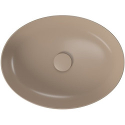 Stylowa umywalka nablatowa Larga elipsa 50x38 cm w matowym brązie + korek w zestawie