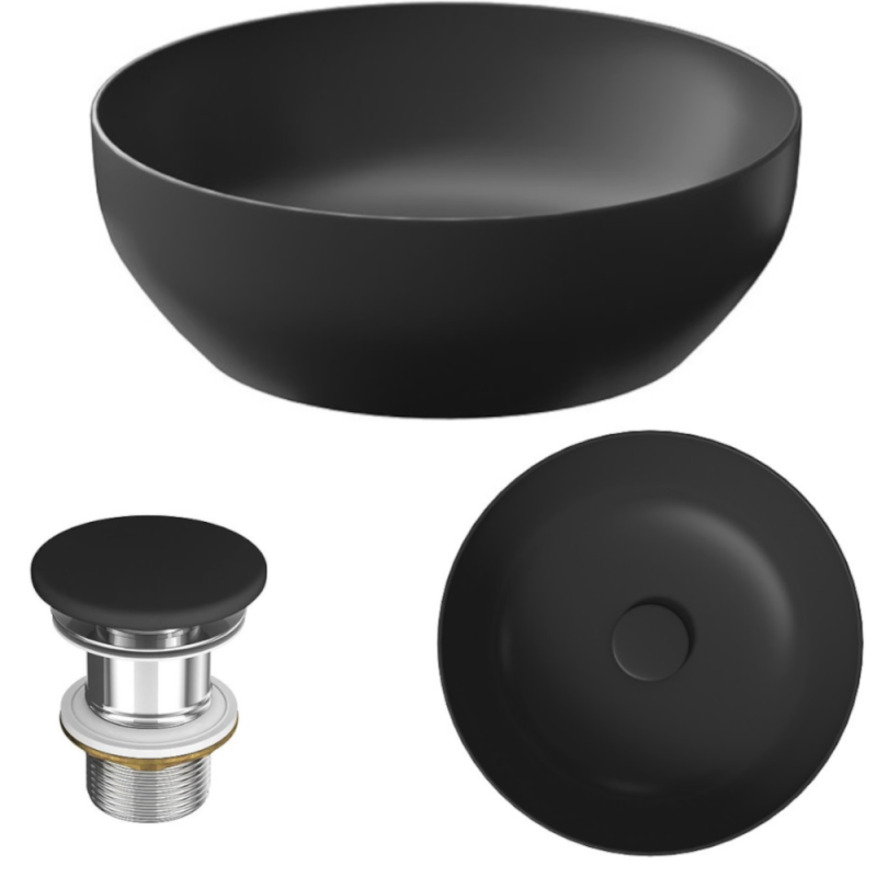 Stylowa Umywalka Antracytowa 40 cm Matowa Larga - Elegancja i Nowoczesność w Twojej Łazience