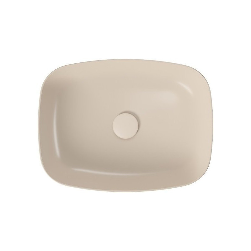 Ekskluzywna Umywalka Larga 50x38 cm Beżowy Mat z Korektorem – Styl i Funkcjonalność!