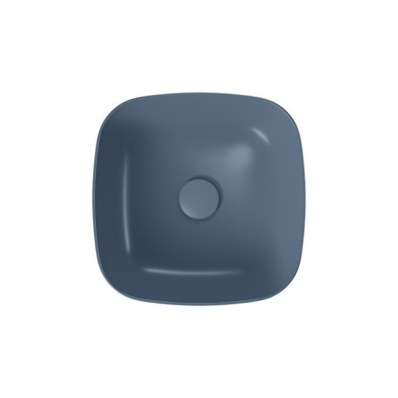 Kwadratowa Umywalka Nablatowa Larga 38x38 cm EkoMat Niebieska Elegancja