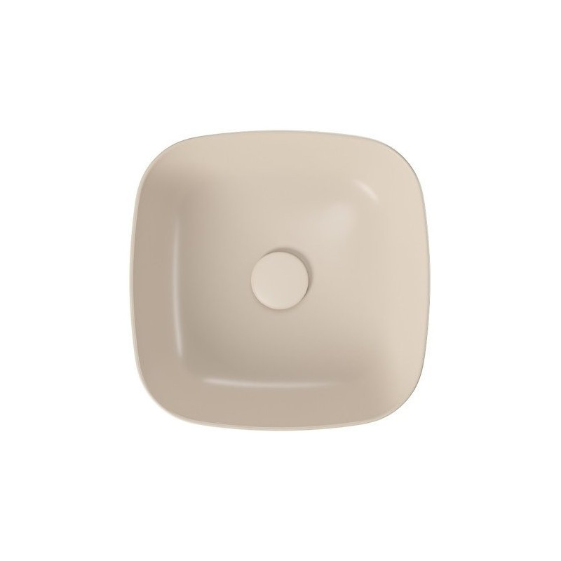 Elegancka Umywalka Nablatowa Larga 38x38 cm Beżowy Mat - Nowoczesny Design