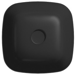 Ceramiczna umywalka nablatowa Larga 38x38 cm, antracyt matowy - styl i elegancja!