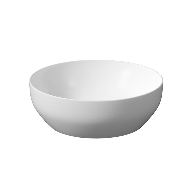 Elegancka umywalka nablatowa Larga 40 cm, biały mat - nowoczesny design!