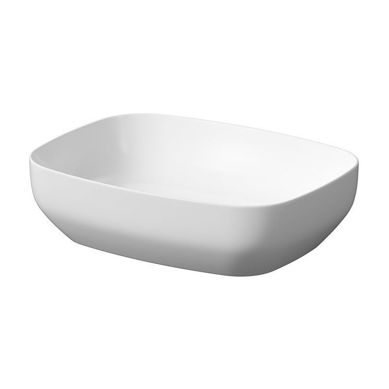 Stylowa Umywalka Nablatowa Larga 50x38 cm - Designerski Biały Mat z Korkiem