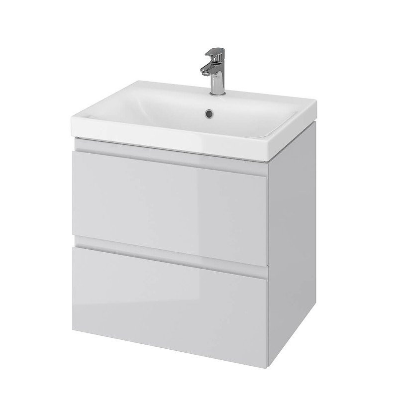 Nowoczesny zestaw łazienkowy MODUO 60 – szafka z umywalką w szarym odcieniu