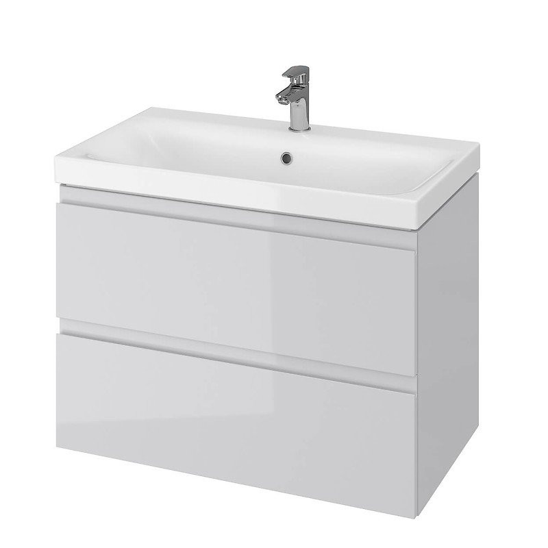 Elegancka Szafka z Umywalką MODUO 80 w Szarym Stylu - Nowoczesność i Funkcjonalność