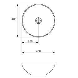 CERSANIT SAVIO Umywalka Nablatowa 40cm Biała Połysk - Stylowa i Nowoczesna!