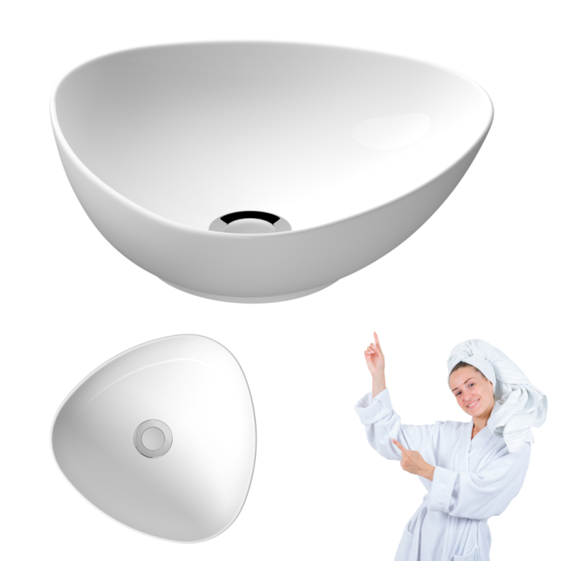 Elegancka umywalka nablatowa CERSANIT SAVIO 40cm - styl i blask w Twojej łazience