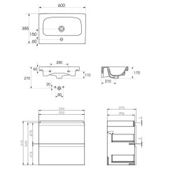Elegancki Zestaw: Szafka z Umywalką MODUO SLIM 60 Biel Pełna Klasy!