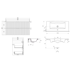 CERSANIT TIRSO - Elegancka szafka z umywalką 100 cm, Kaszmir Matowy, Design DSM - Nowość!