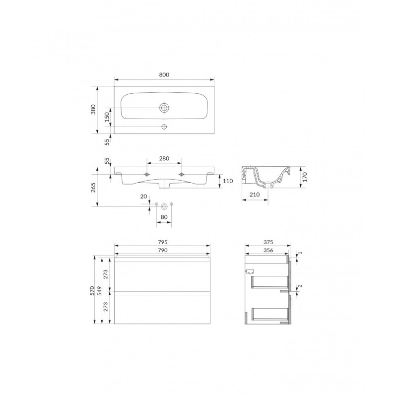 CERSANIT MODUO SLIM 80cm Kaszmir Mat - Nowoczesna Szafka z Umywalką dla Twojej Łazienki!