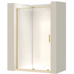 Eleganckie Drzwi Prysznicowe Montana 130 cm w Złotym Wykończeniu