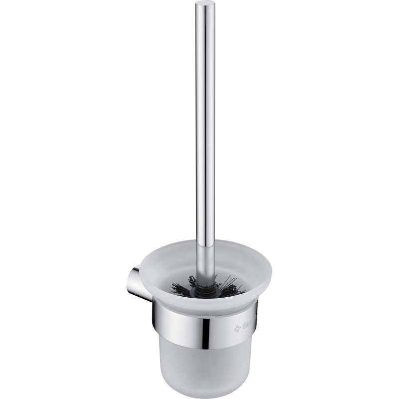 Elegancka Wisząca Szczotka WC z Chromowanym Wykończeniem - Szkło i Stal Nierdzewna