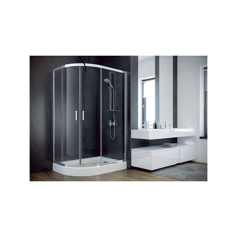 Kabina prysznicowa asymetryczna Modern 185 120x90 cm transparentna