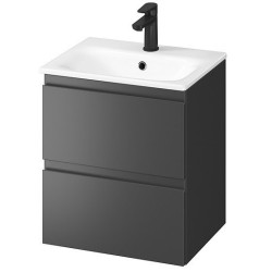 Elegancka Szafka Z Umywalką MODUO 50 w Głębokim Antracycie