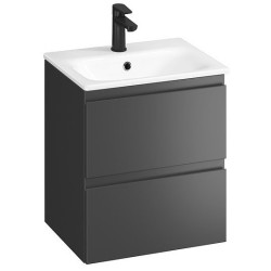 Elegancka Szafka Z Umywalką MODUO 50 w Głębokim Antracycie