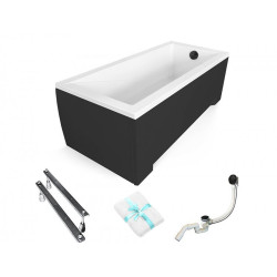 Besco Modern wanna 180x80 akrylowa z obudową z nóżkami i syfonem