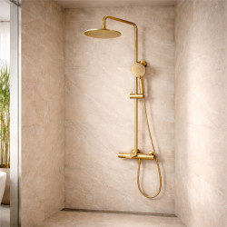 Cersanit Virgo Kolumna Natryskowa z Wylewką - Złoto szczotkowane