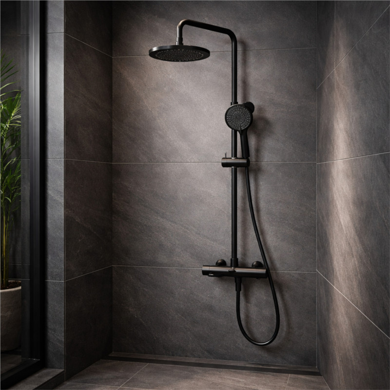 Cersanit Virgo Kolumna Natryskowa z Wylewką - Czarne