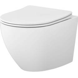 Mito Cersanit miska WC z deską wolnoopadającą wisząca bez kołnierza ze spłukiwaniem wirowym biały połysk