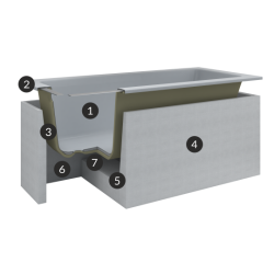 wanna akrylowa Stabilsound Plus® Fair SET 160x75x57 cm, prostokątna z nośnikiem