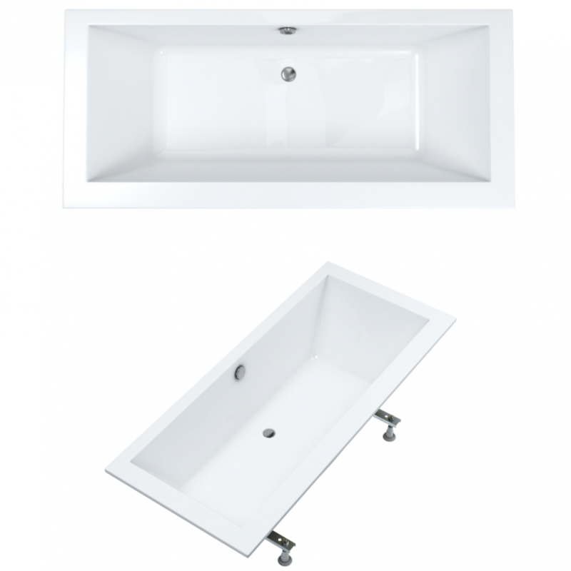 Wanna prostokątna do zabudowy Schedline VELLA SLIM 180x80 ze stelażem