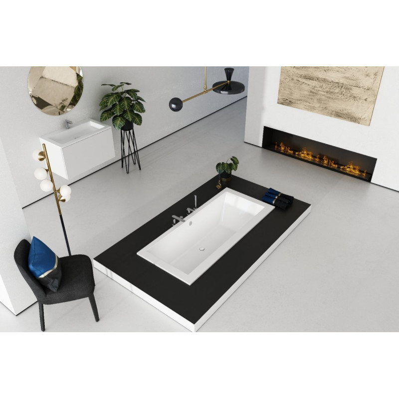 Wanna prostokątna do zabudowy Schedline VELLA SLIM 180x80 ze stelażem