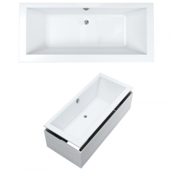Wanna prostokątna do zabudowy Schedline VELLA SLIM 180x80 z nośnikiem