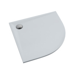 Schedline Brodzik kompozytowy Stabilsound Plus® Libra Smooth White 90x90x3 cm R55, półokrągły, Gwarancja 15 lat