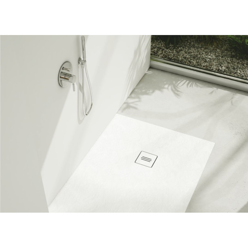 Schedline Brodzik kompozytowy Stabilsound Plus® Libra Smooth White 90x90x3 cm R55, półokrągły, Gwarancja 15 lat