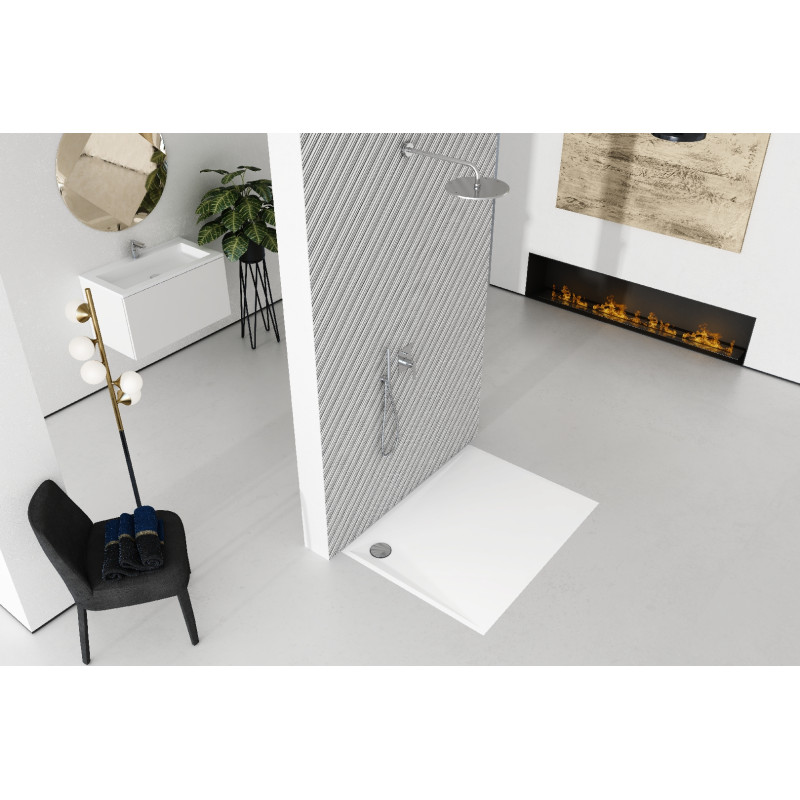 Schedline Brodzik kompozytowy Stabilsound Plus® Libra Smooth White 80x120x3 cm, prostokątny, Gwarancja 15 lat