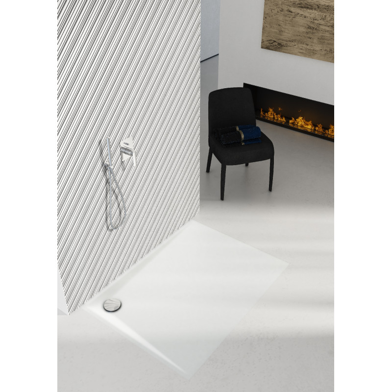 Schedline Brodzik kompozytowy Stabilsound Plus® Libra Smooth White 90x100x3 cm, prostokątny, Gwarancja 15 lat