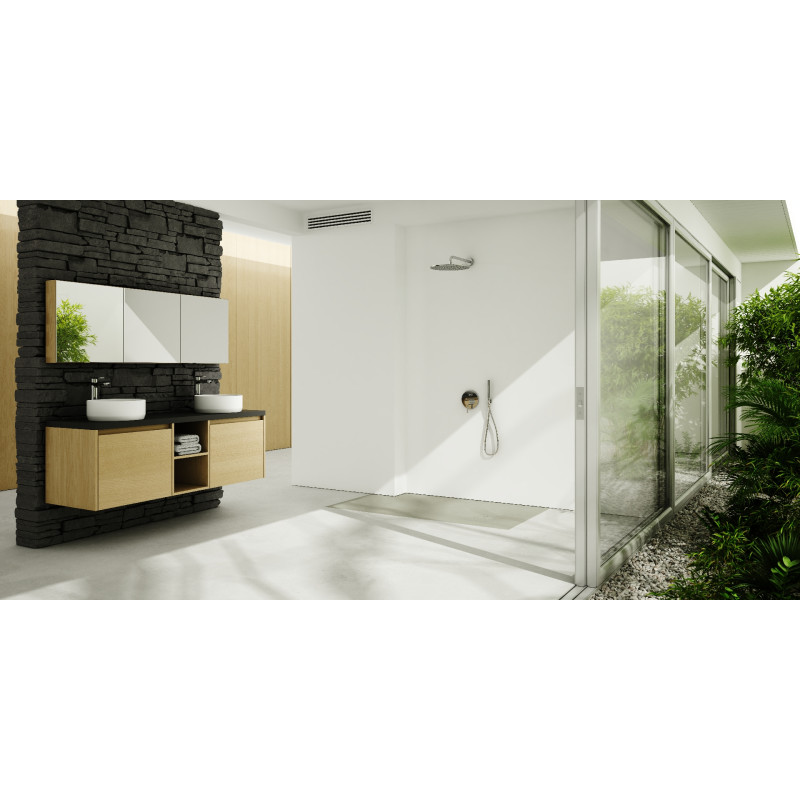 Schedline Brodzik kompozytowy Stabilsound Plus® Protos Cement Stone 90x160x4 cm, prostokątny, Gwarancja 15 lat