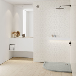 Schedline Brodzik akrylowy Sharper Cement Stone 90x90x4,5 cm R55, półokrągły, Gwarancja 7 lat